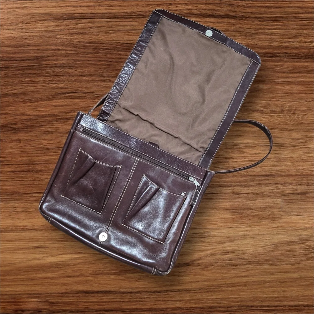 Latico Dark Brown Leather Messenger Bag
